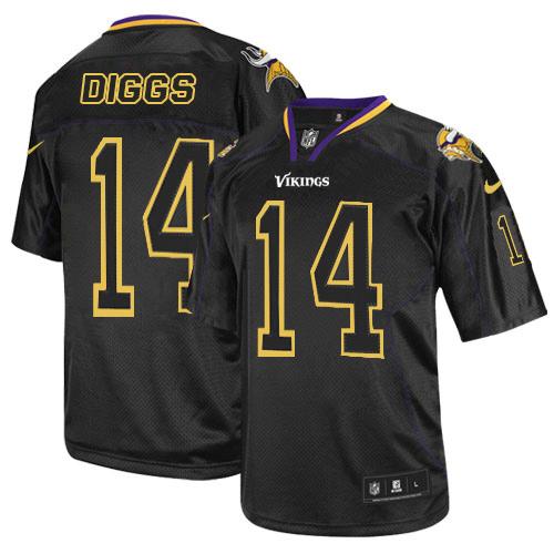 Nike Vikings #14 Stefon Diggs Lights Out Black Men's Stitched NFL Elite Jersey